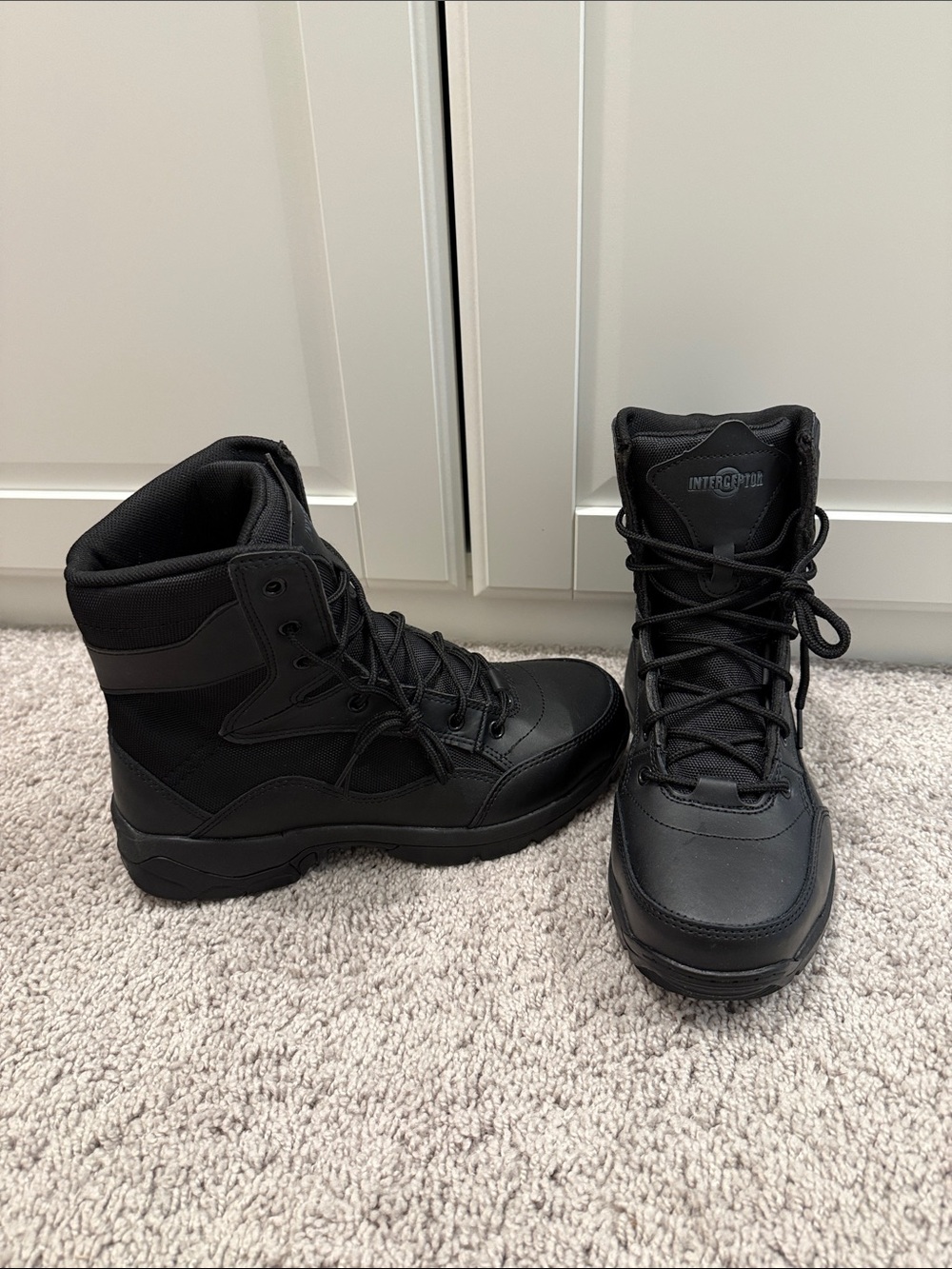 Interceptor Men's steel toe work Boots in Black